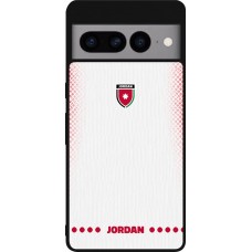 Coque Google Pixel 7 Pro - Silicone rigide noir Maillot de football Jordanie 2026 personnalisable