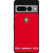 Coque Google Pixel 7 Pro - Silicone rigide noir Maillot de football Maroc 2026 personnalisable