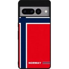 Coque Google Pixel 7 Pro - Silicone rigide noir Maillot de football Norvège 2026 personnalisable