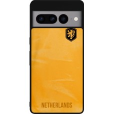 Coque Google Pixel 7 Pro - Silicone rigide noir Maillot de football Pays-Bas 2022 personnalisable