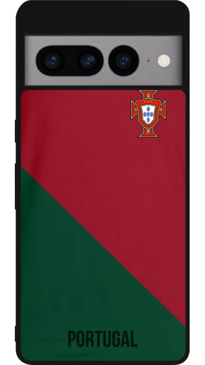 Google Pixel 7 Pro Case Hülle - Silikon schwarz Fussballtrikot Portugal2022