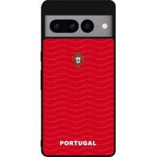 Coque Google Pixel 7 Pro - Silicone rigide noir Maillot de football Portugal 2026 personnalisable