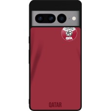 Google Pixel 7 Pro Case Hülle - Silikon schwarz Katar 2022 personalisierbares Fussballtrikot