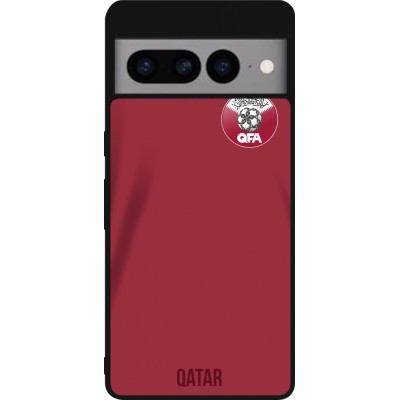 Google Pixel 7 Pro Case Hülle - Silikon schwarz Katar 2022 personalisierbares Fussballtrikot