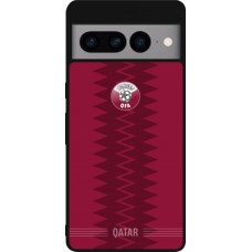 Coque Google Pixel 7 Pro - Silicone rigide noir Maillot de football Qatar 2026 personnalisable