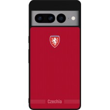 Coque Google Pixel 7 Pro - Silicone rigide noir Maillot de football Répuplique Tchèque 2026 personnalisable