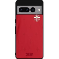 Google Pixel 7 Pro Case Hülle - Silikon schwarz Serbien 2022 personalisierbares Fussballtrikot