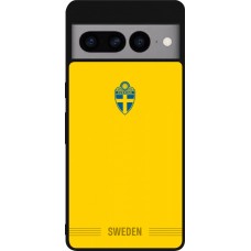 Coque Google Pixel 7 Pro - Silicone rigide noir Maillot de football Suède 2026 personnalisable