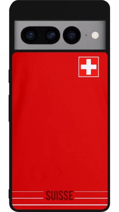 Google Pixel 7 Pro Case Hülle - Silikon schwarz Football shirt Switzerland 2022