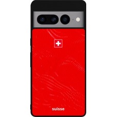 Coque Google Pixel 7 Pro - Silicone rigide noir Maillot de football Suisse 2026 personnalisable