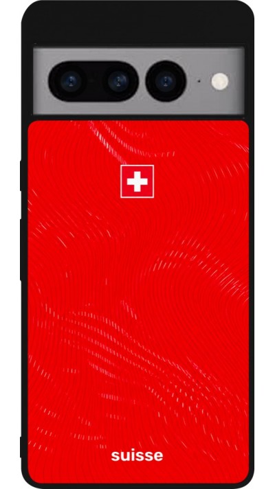 Coque Google Pixel 7 Pro - Silicone rigide noir Maillot de football Suisse 2026 personnalisable