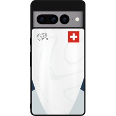 Google Pixel 7 Pro Case Hülle - Silikon schwarz Schweiz Away personalisierbares Fussballtrikot