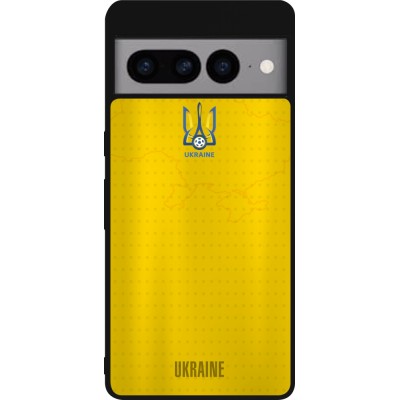Google Pixel 7 Pro Case Hülle - Silikon schwarz Fussballtrikot Ukraine