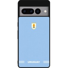 Coque Google Pixel 7 Pro - Silicone rigide noir Maillot de football Uruguay 2026 personnalisable
