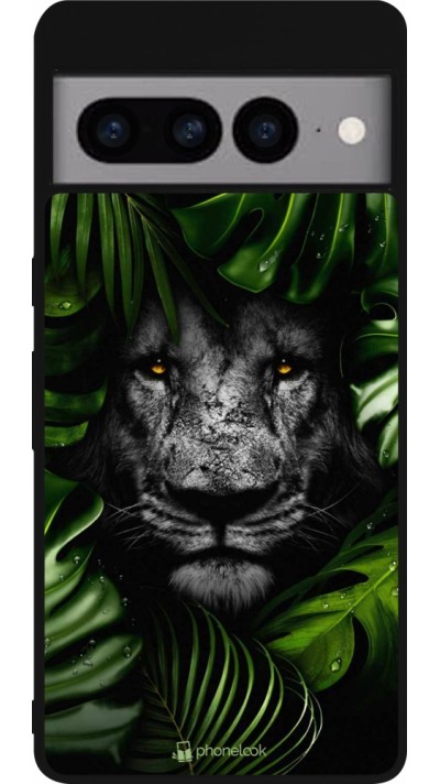 Google Pixel 7 Pro Case Hülle - Silikon schwarz Forest Lion