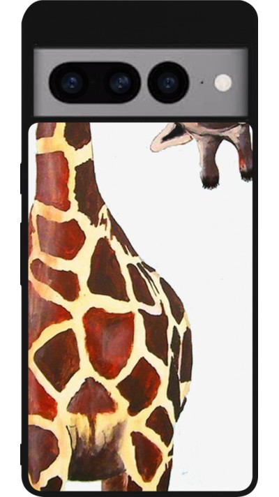 Google Pixel 7 Pro Case Hülle - Silikon schwarz Giraffe Fit