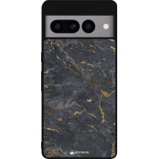 Google Pixel 7 Pro Case Hülle - Silikon schwarz Grey Gold Marble
