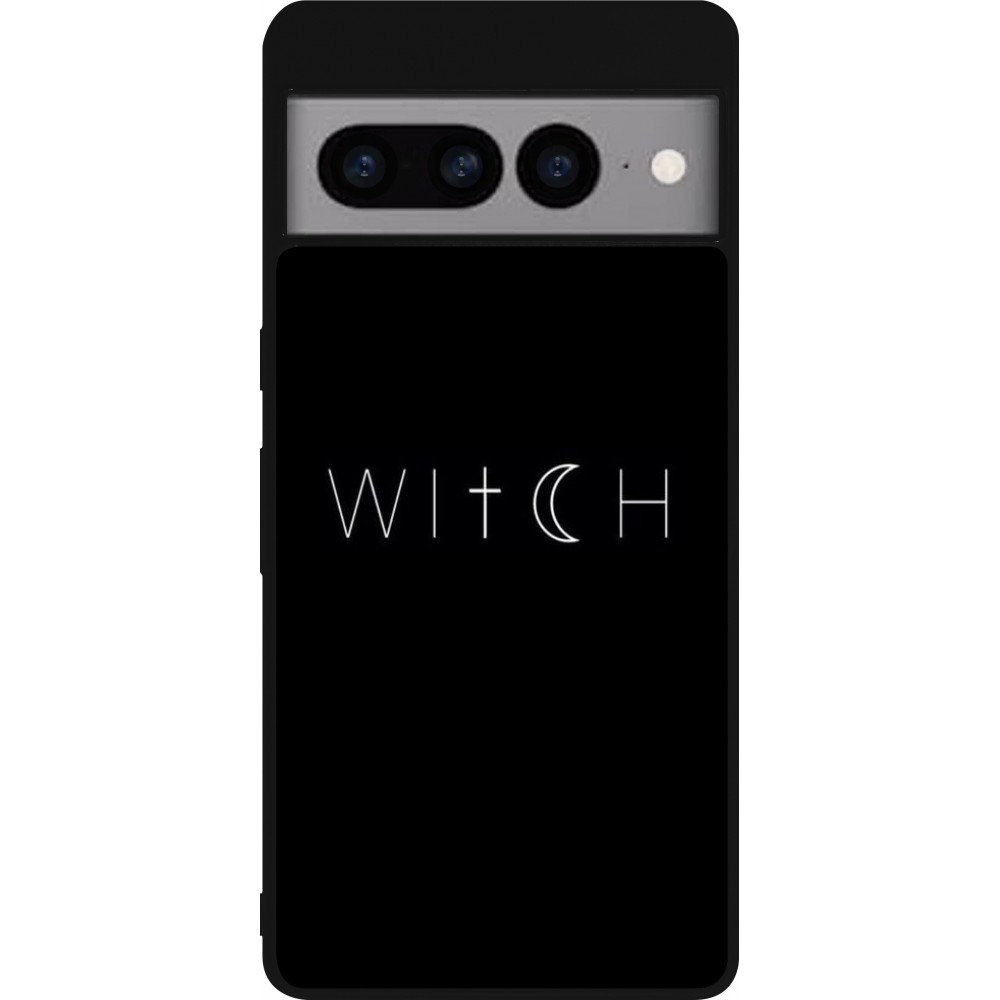 Google Pixel 7 Pro Case Hülle - Silikon schwarz Halloween 22 witch word