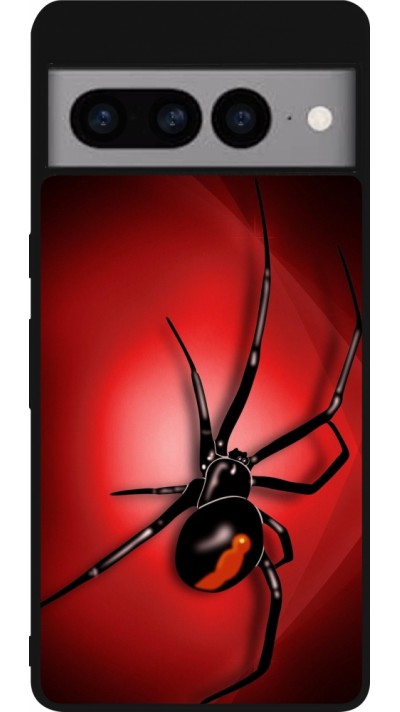 Coque Google Pixel 7 Pro - Silicone rigide noir Halloween 2023 spider black widow