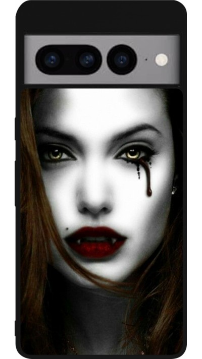 Coque Google Pixel 7 Pro - Silicone rigide noir Halloween 2023 gothic vampire