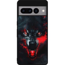 Google Pixel 7 Pro Case Hülle - Silikon schwarz Halloween 2024 mad werewolf