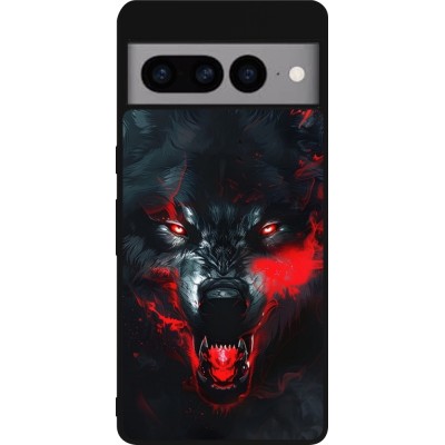 Google Pixel 7 Pro Case Hülle - Silikon schwarz Halloween 2024 mad werewolf