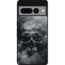 Google Pixel 7 Pro Case Hülle - Silikon schwarz Halloween 2024 smoky skull