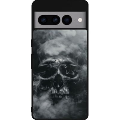 Google Pixel 7 Pro Case Hülle - Silikon schwarz Halloween 2024 smoky skull