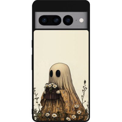 Coque Google Pixel 7 Pro - Silicone rigide noir Halloween 2025 Ghost gardener
