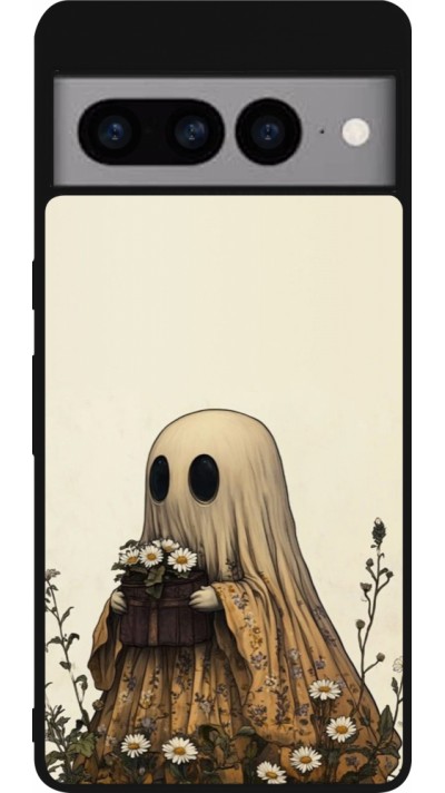 Coque Google Pixel 7 Pro - Silicone rigide noir Halloween 2025 Ghost gardener