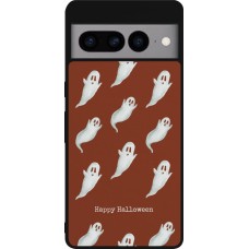 Coque Google Pixel 7 Pro - Silicone rigide noir Halloween 2025 Pattern of ghosts