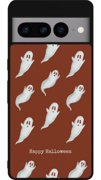 Coque Google Pixel 7 Pro - Silicone rigide noir Halloween 2025 Pattern of ghosts