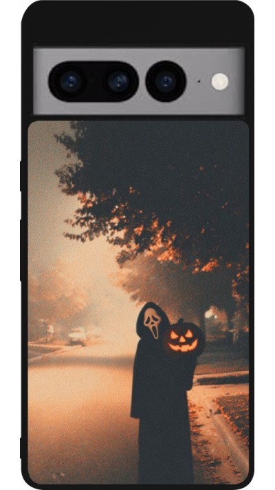 Coque Google Pixel 7 Pro - Silicone rigide noir Halloween 2025 Scream