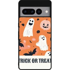 Coque Google Pixel 7 Pro - Silicone rigide noir Halloween 2025 Trick or treat