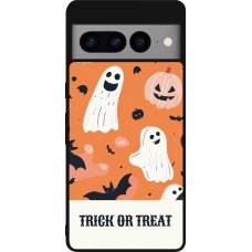 Google Pixel 7 Pro Case Hülle - Silikon schwarz Halloween 2025 Trick treat