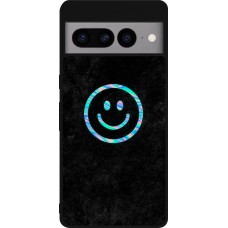 Coque Google Pixel 7 Pro - Silicone rigide noir Happy smiely irisé