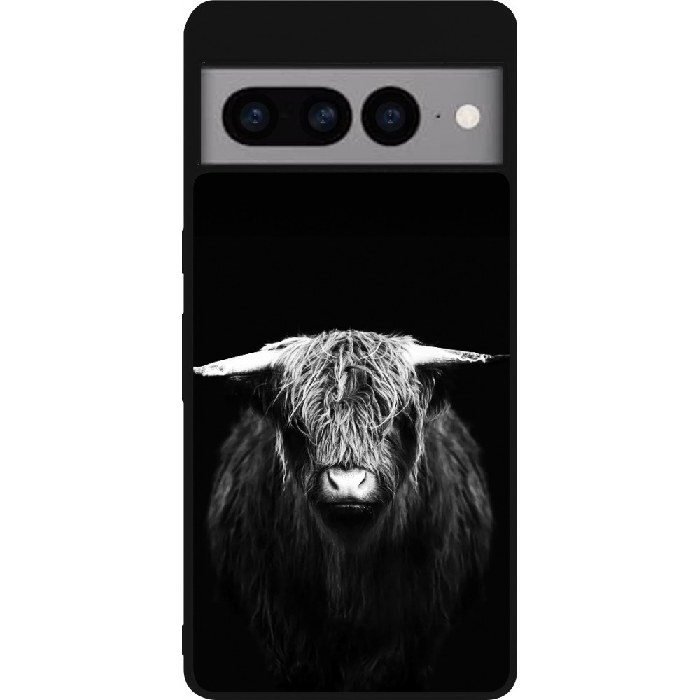 Google Pixel 7 Pro Case Hülle - Silikon schwarz Highland calf black