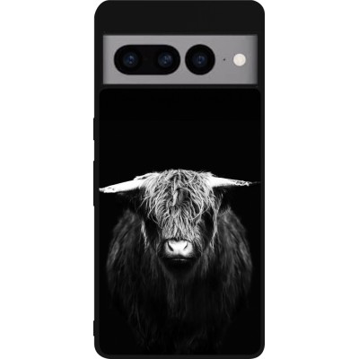 Google Pixel 7 Pro Case Hülle - Silikon schwarz Highland calf black