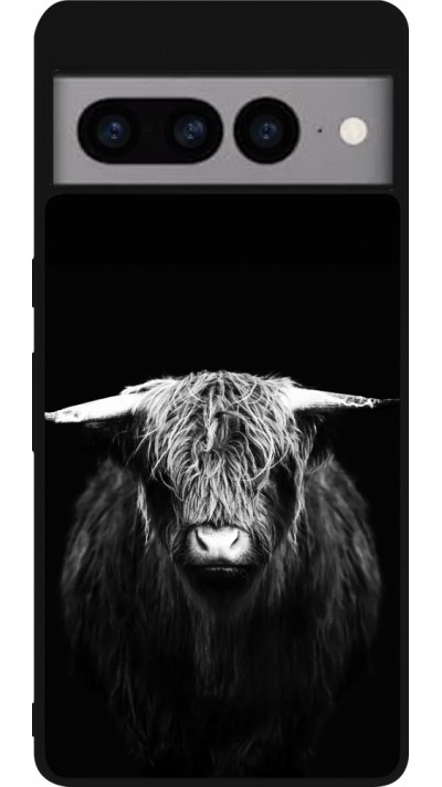 Coque Google Pixel 7 Pro - Silicone rigide noir Highland calf black