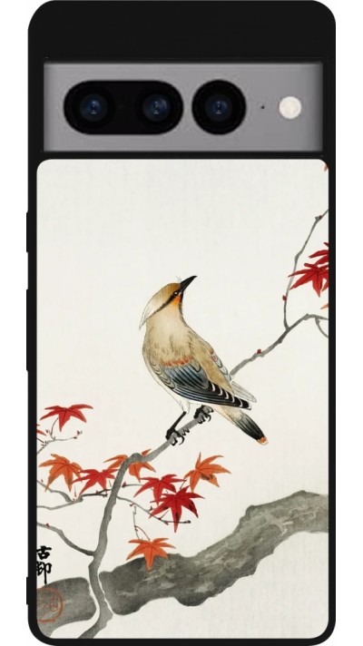 Google Pixel 7 Pro Case Hülle - Silikon schwarz Japanese Bird