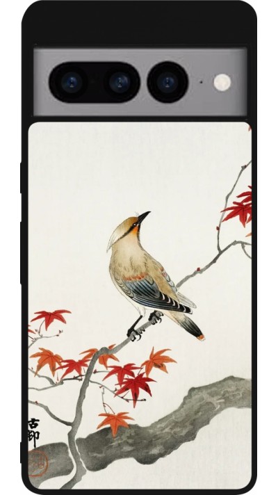 Coque Google Pixel 7 Pro - Silicone rigide noir Japanese Bird