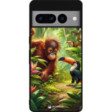 Google Pixel 7 Pro Case Hülle - Silikon schwarz Tropischer Dschungel Tayrona