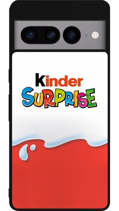 Google Pixel 7 Pro Case Hülle - Silikon schwarz Kinder Surprise