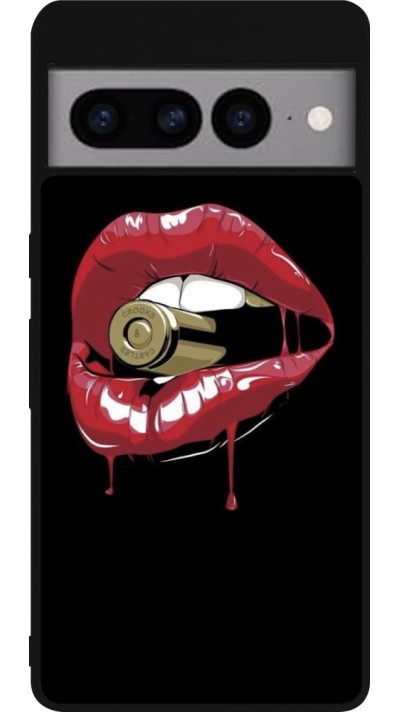 Coque Google Pixel 7 Pro - Silicone rigide noir Lips bullet