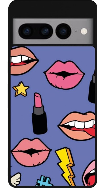 Google Pixel 7 Pro Case Hülle - Silikon schwarz Lips and lipgloss