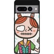 Google Pixel 7 Pro Case Hülle - Silikon schwarz Little Girl Sketch