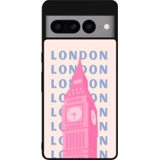 Coque Google Pixel 7 Pro - Silicone rigide noir London Pink Print