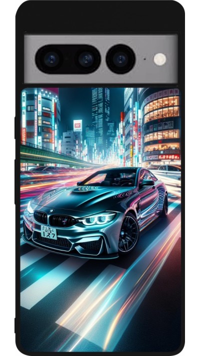 Coque Google Pixel 7 Pro - Silicone rigide noir BMW M4 Tokyo Night