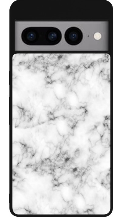 Google Pixel 7 Pro Case Hülle - Silikon schwarz Marble 01