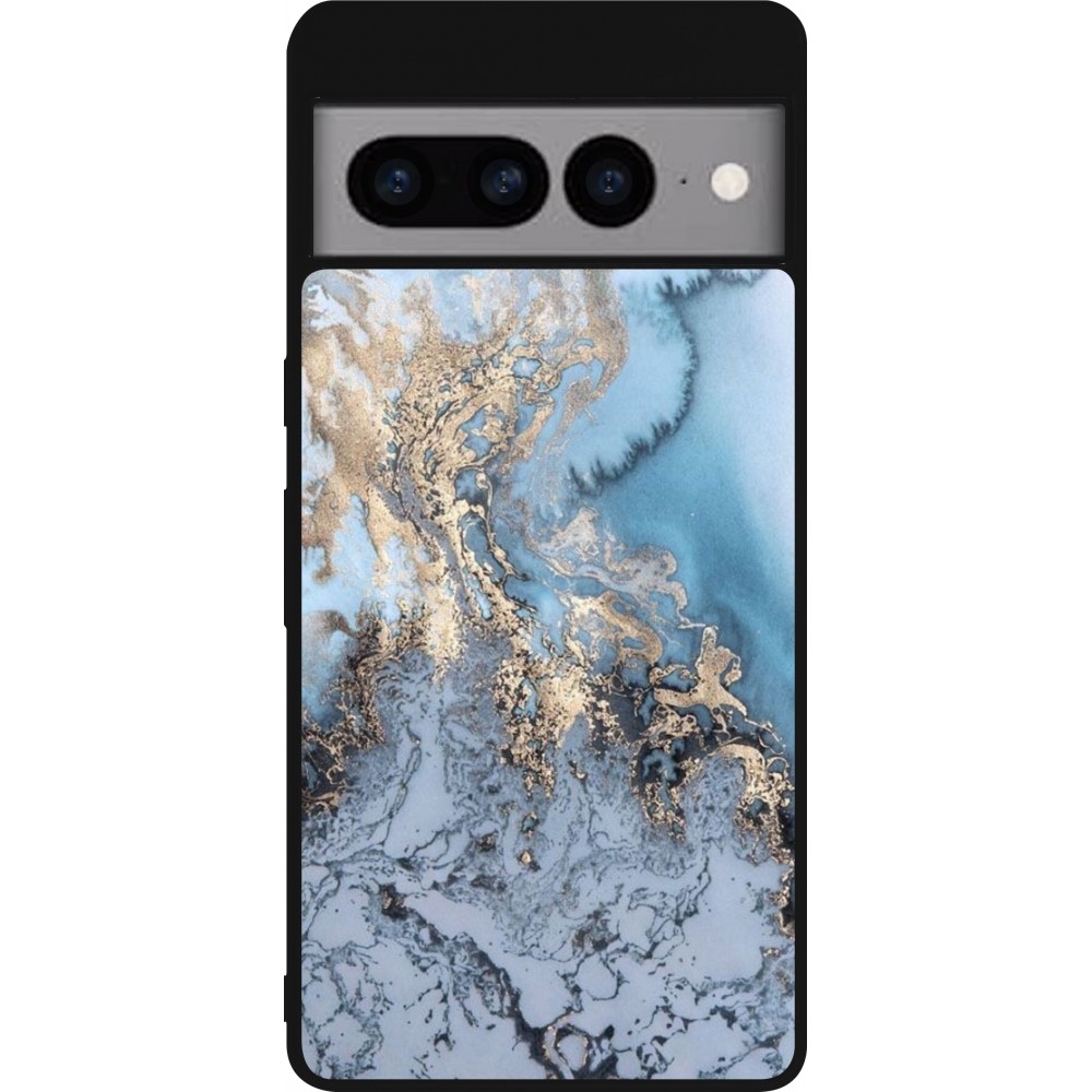 Coque Google Pixel 7 Pro - Silicone rigide noir Marble 04